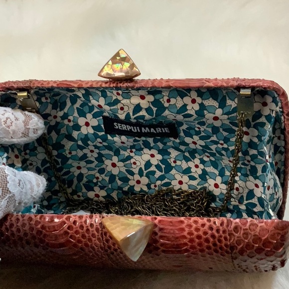 Serpui Marie Snake Clutch/ Crossbody (NWT) - Picture 7 of 13